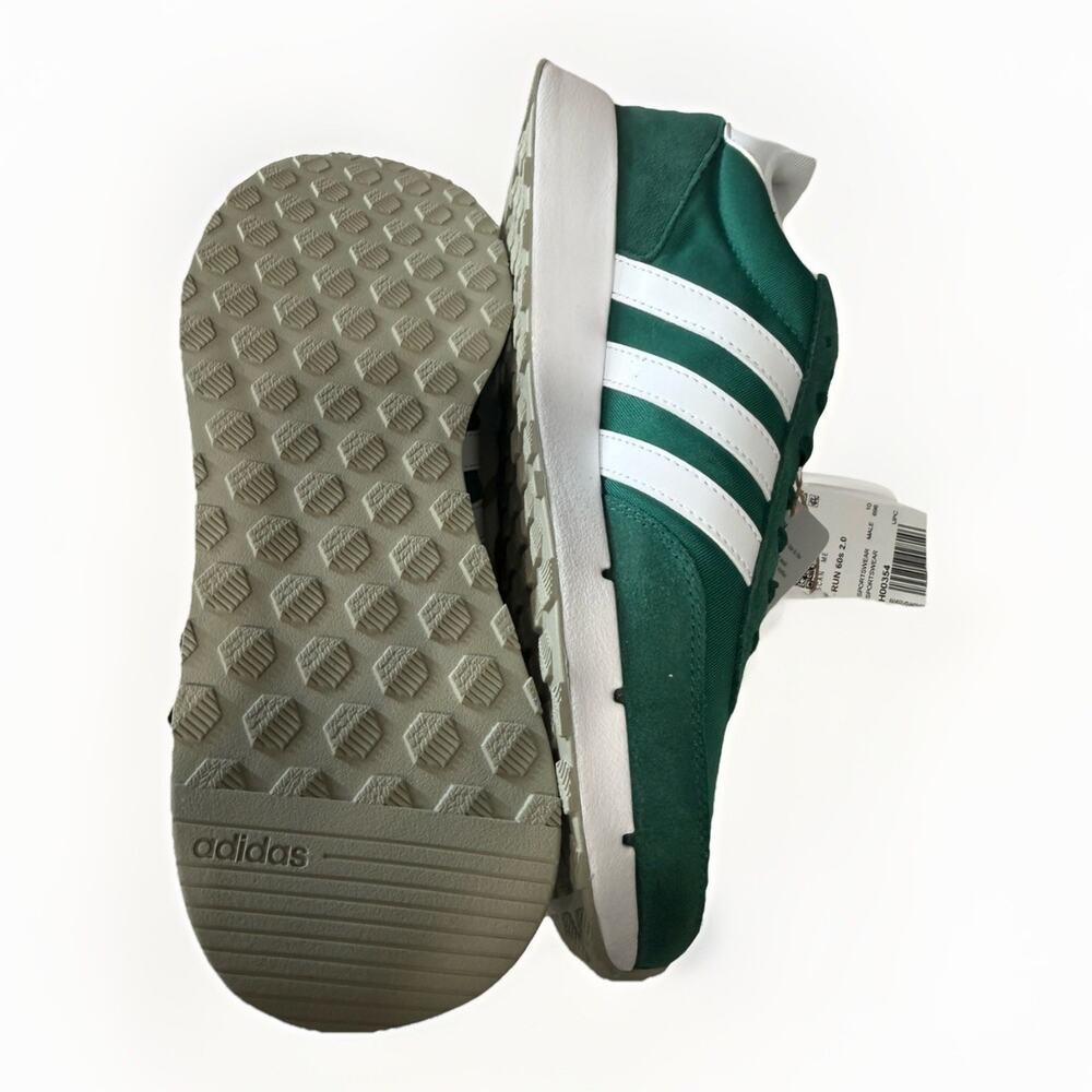 Adidas Run 60s 2.0 Collegiate Green Cloud White Mens 10.5M With Box - Picture 4 of 9